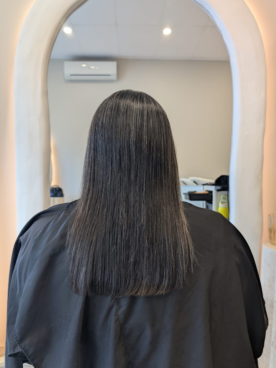 Same hair sleek and smooth after nanoplasty
