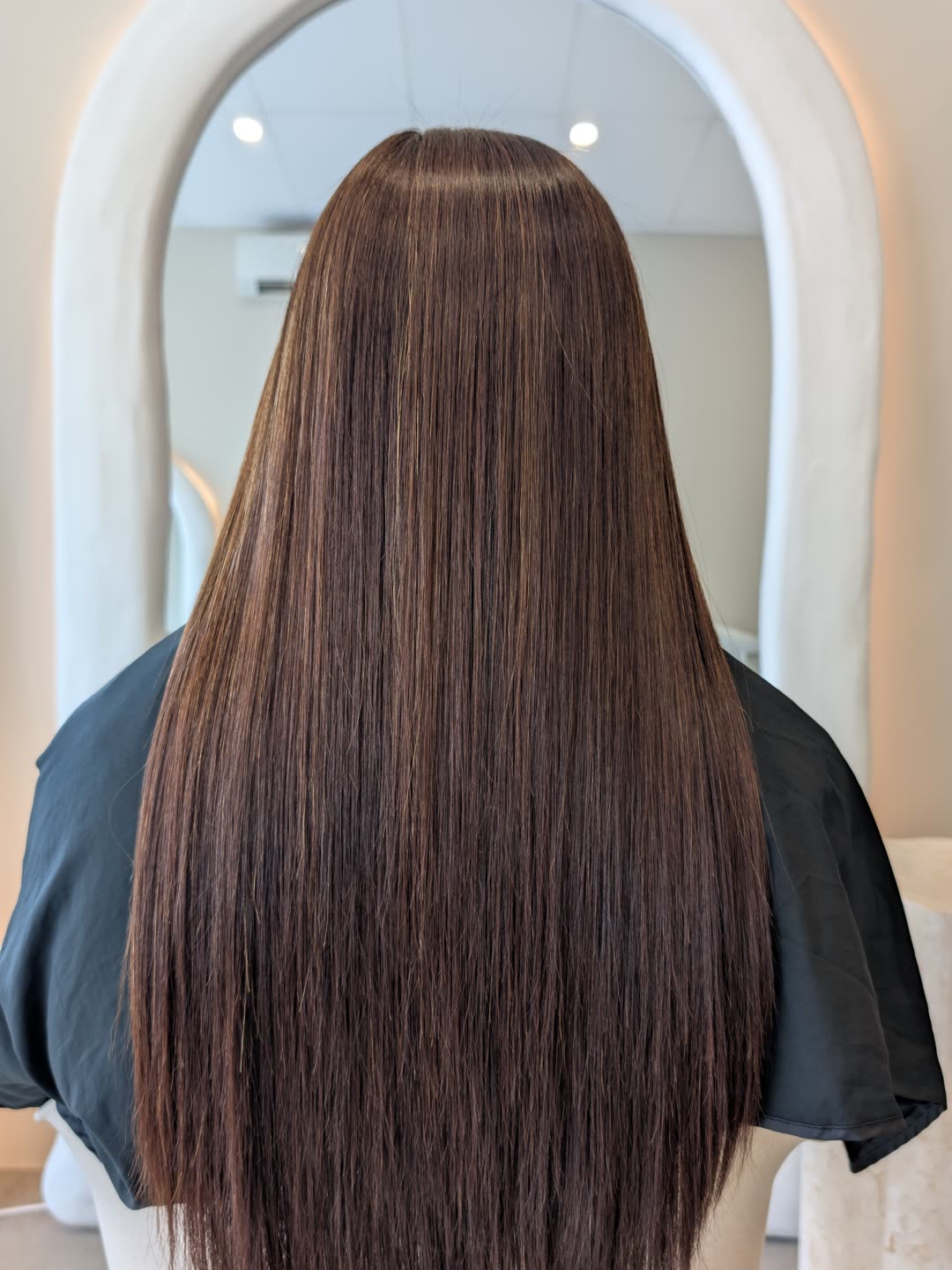 The same hair after her second nanoplasty treatment